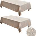 Fitable Square Table Cloth Linen Textured: Water & Stain Resistant Farmhouse Tablecloth, Washable Burlap Table Covers for Kitchen Dining Party(2 Pack, 54x54 Inch, Nature)