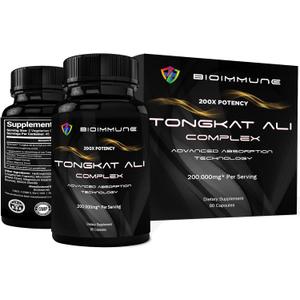 3 x BioImmune Longjack Tongkat Ali Ultra Concentrated Purified Extract Capsules | Strength Muscle Mass, Drive, Performance, Expiration Date 11/2029