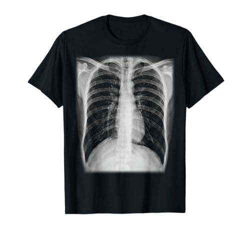 Skeleton Chest X-Ray Easy Costume T-Shirt T-Shirt (Black,Large)