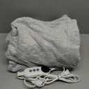 HYLEORY Heated Electric Blanket Throw, 2-Layer Cozy Warm Flannel 50" x 60", Heating Blanket with 9 Heating Levels, 2/4/6/10 Hours Auto Off, Fast Heating Winter Blanket, Light Grey