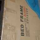 VECELO Full Size Bed Frame with Headboard, Upholstered Button Tufted Platform Bedframe with Wood Slats Support, No Box Spring Needed, Aegean Blue