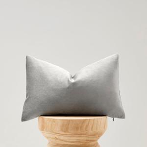 Silver Grey Velvet Decorative Throw Pillow Covers for Sofa Bed 2 Pack Soft Cushion Cover
