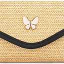XFSRG Women's Summer Beach Crossbody Bag with Chain in Summer Straw Shoulder Bags Classic Bohemian for Party and Travel
