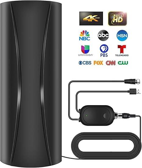 3000+ Miles Range TV Antenna, Strongest Digital TV Antenna Indoor Outdoor with Amplifier Signal Booster, HD Antenna for Local Channels for Smart TV and Old TVs38ft Long Coax Cable