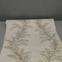 20 .5"Floral Peel and Stick Wallpaper Beige Contact Paper Thicken Wallpaper Delicate Flower Waterproof Green Leaf White Self Adhesive Removable Wall Paper Shelf Liner Decal Vinyl Roll