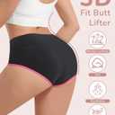 Women's Cotton Underwear High Waisted Tummy Control Ladies Panties Soft Stretch Full Coverage Briefs 4 Pack (Black, M)