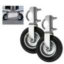 2-Pack Heavy Duty Gate Helper Caster, 6-1/4 Inch Support Wheel for 1-5/8" to 2" Metal Frame Swing Gates, Prevents Dragging on Chain Link Fence & Farm Gates, Stem Mount Easy Installation Kit