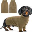 Queenmore XSmall Dog Sweater, Soft Knitted Dogs Sweater Christmas Clothing, Turtleneck Pullover Puppy Sweaters for Dogs, Cozy Pet Knitwear for Teacup, Chihuahua (Brown, XS) (Camel)