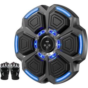 Music Boxing Machine, Smart Music Boxing Machine for Adults Kids, Bluetooth Wall Mount Boxing Trainer with LED Target Pad and Gloves, Boxing Workout Equipment for Home, Office, Gym (Upgrade)