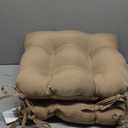 Arlee Monotone Woven, Fiber Filled Chair Pads with Tiebacks, 15L x 15W, Tan 2 Count