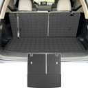 powoq Cargo Mat Compatible with 2023 2024 2025 2026 Honda Pilot Trunk Mat TPE Trunk Liner Backrest Rear Cargo Liner Replacement for 2023-2026 Honda Pilot Accessories (Trunk Mat with Backrest Mats)