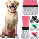 BINGPET Dog Socks to Prevent Licking Paws with Grippers for Hardwood Floors Anti Slip, Winter Warm Pet Shoes Booties, Extra-Thick Grip Dog Boots & Paw Protectors for Small Medium Large Senior Dogs, S