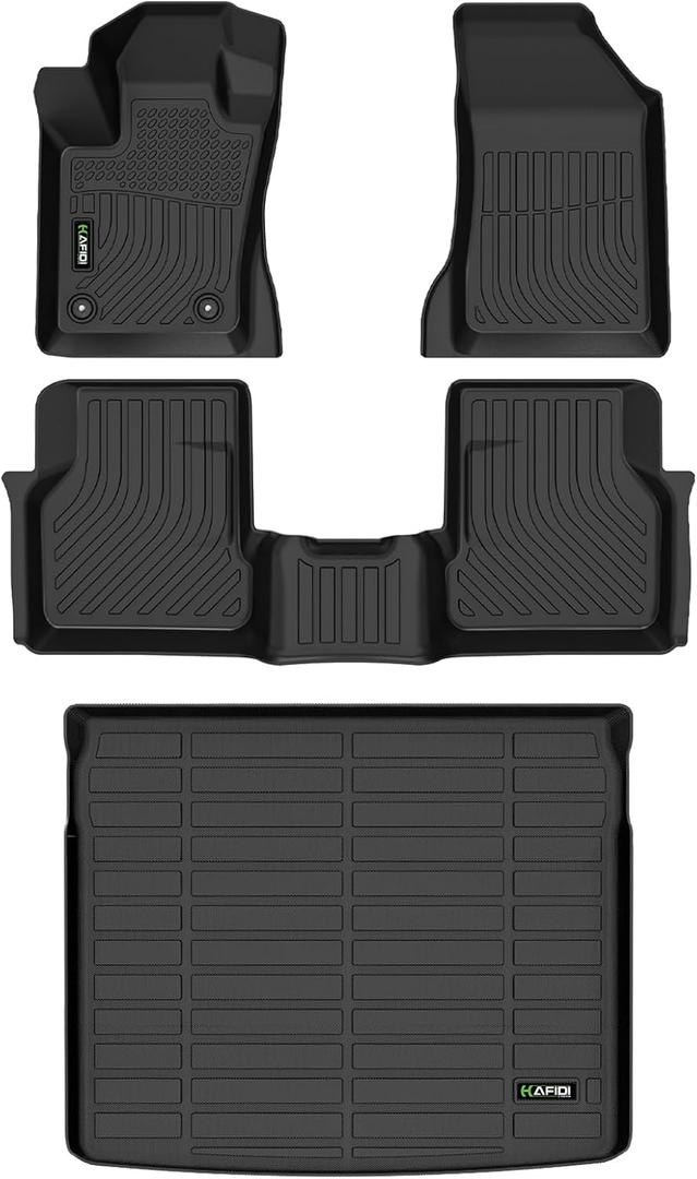 HAFIDI Floor Mats & Cargo Liner Set Fit for 2023 2024 2025 Dodge Hornet & GT & GT Plus & R/T Plug-in Hybrid All Weather Protection TPE Anti-Slip Car Full Set Floor Liners Custom Accessories - Black