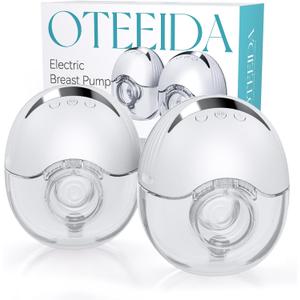 Hands Free Breast Pump Wearable MY-375 - Strong Suction, Low Noise, Wearable Breastfeeding Pump with 4 Mode &12 Levels, Portable Electric Breast Pump 24mm - 19/21/Insert/Flange, 2 Pack (White)