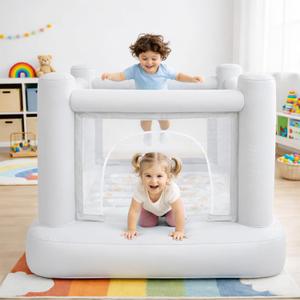 Dream Castle Mini Bounce House,Electric Pump Toddler Bounce House for Kids 3-6 Kid,Indoor or Outdoor Playhouse,Bouncy Castle Commercial PVC Materials, 68 inches x 68 inches x 58 inches