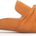 MUSSHOE Mules for Women Flats Comfortable Pointed Toe Slip on Women Mules Flats (Brown)