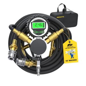 MIKKUPPA 4 Tire Inflation System - 4 Tire Inflation Deflation System, Tire Pressure Equalizer with Quick Coupler Adaptor Closed Flow Air Chuck for Car Trucks Off Road Vehicles Up to 155" Wheelbase