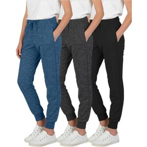 3 Pack Girls' Joggers Sweatpants Pants Athletic Yoga Pockets Kids Teen