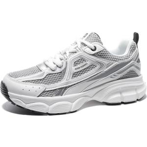 BAASPLOA Women's Chunky Fashion Sneakers Casual Sports Shoes Mesh Breathable Athletic Gym Workout Tennis Shoe Platform Thick Walking Shoes, 10, B-grey