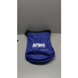 6 blue drawstring bags, white logo