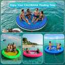 CALOBANA Water Hammock Inflatable Round Floating Ring, Lake Floats Raft Island Inflatable Dock Platform for Adults Pool River Beach Party, Water Hammock (8' Circle)
