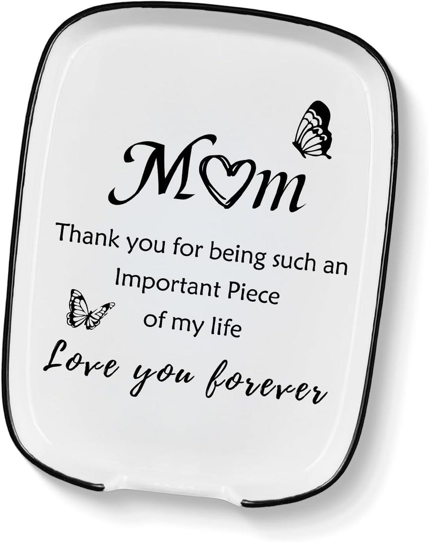 Thank You Gifts for Mom, Mothers Day Birthday Gift for Mom Mother from Daughter Son Kitchen Gift, Ceramic Spoon Rest for Stove Top, Spoon Holder for Kitchen Counter Decor, Cooking Utensil Rest