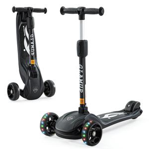 Kick Scooter Adjustable Height Adjustable Handlebar，Kids Scooter 3 Wheel with LED Lights，Suitable Kids Ages 2，Ages 6，Ages 8，Extra Wide Deck for Boys and Girls