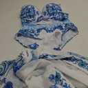 RoseSeek Women's 3 Pieces Bathing Suit Set Boho Graphic Bikini Set with Swimsuit Cover Ups Size Small