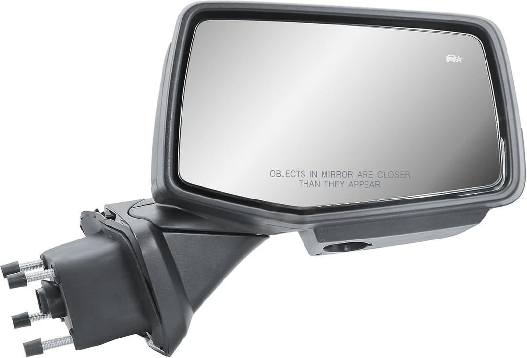 Replacement Passenger Right Side Door Mirror Power Heated Glass Chrome and Textured Back Cover Auxiliary Light Puddle Light with BLIS and Temperature Sensor for GMC Sierra1500 from 2019 to 2025