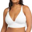 Maidenform Women's M Seamless Lift Bralette, Wireless Long-line Convertible Tank-style Bralette (XX-Large, White)