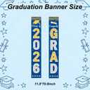 6 x 2026 Graduation Decorations Blue Congrats Grad Porch Banner Graduation Door Banner Class of 2026 GRAD Graduation Banner Sign for 2026 Graduation Party Decorations