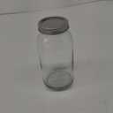 GLING [1 Count 64 oz. Wide-Mouth Glass Mason Jars with Metal Airtight Lids and Bands 2 Quart Large For Preserving, & Meal Prep