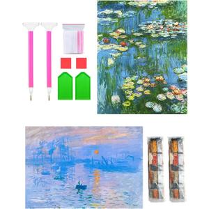 URBEST Diamond Painting Dotz Kits for Adults DIY 5d Gem Vizuarts Jewel Art(Monet, 2Pieces) (12"X16")