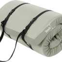 MABOZOO 3 Inch Thick Yoga Mat, Extra Thick Gymnastics Mat With Carrying Handles for Men Women, PU Leather Anti-Tear Fitness Foam Exercise Mat for Yoga, Pilates, Stretching (Gray)