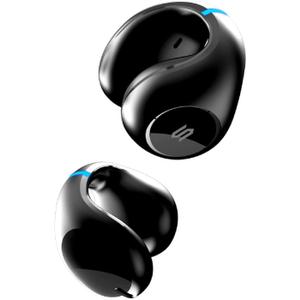 Soul OPENEAR S-Clip On Earphones with Air Conduction, Open-Ear Earbuds, Clip-On Headphones, Environmental Noise Cancelling, 36HPlay, Low Latency Entertainment Mode - for Active and Office Use (Black)