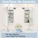 20x28 Bathroom Medicine Cabinet with Mirror, Matte Silver