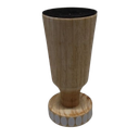 Decorative Wooden Cups, With The top Painted Black And A Base With White Dots 8"X3"