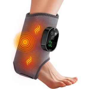 Cordless Ankle Heating Pad, Foot and Ankle Massager with Heat Foot Triple Method Massager Rechargeable Cordless Design with 6 Heating 3 Massage Modes & Timer