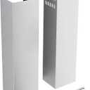 Stainless Steel Chimney Extension for Range Hood Cover Wall-Mount Style (Silver) Adjustable Vent Extender Ceiling Duct Retractable 31.5 inch ~63"