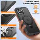 Case for iPhone 16 Plus, with Invisible Magnetic Stand, Mil-Grade Drop Protection, Non-Slip, Anti Fingerprint Anti Scratch, Shockproof Matte Phone Case (Black)