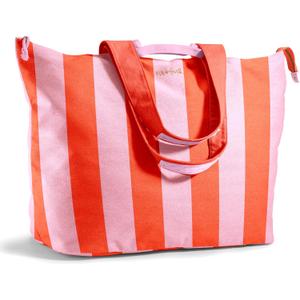 Fit & Fresh Large Beach Bag for Women - Extra Large Travel Tote With Pockets (Pink)