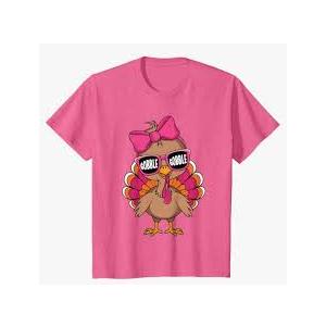 Gobble Turkey Day Happy Thanksgiving Toddlers Girls Kids T-Shirt, Size 4T