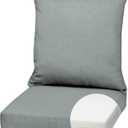 Arden Outdoor Foam Deep Seat Cushion Set, 22x24, Premium High-Density Foam, Never Flattens, Weather-Proof for Patio Chair Sofa Couch, Stone Grey Leala