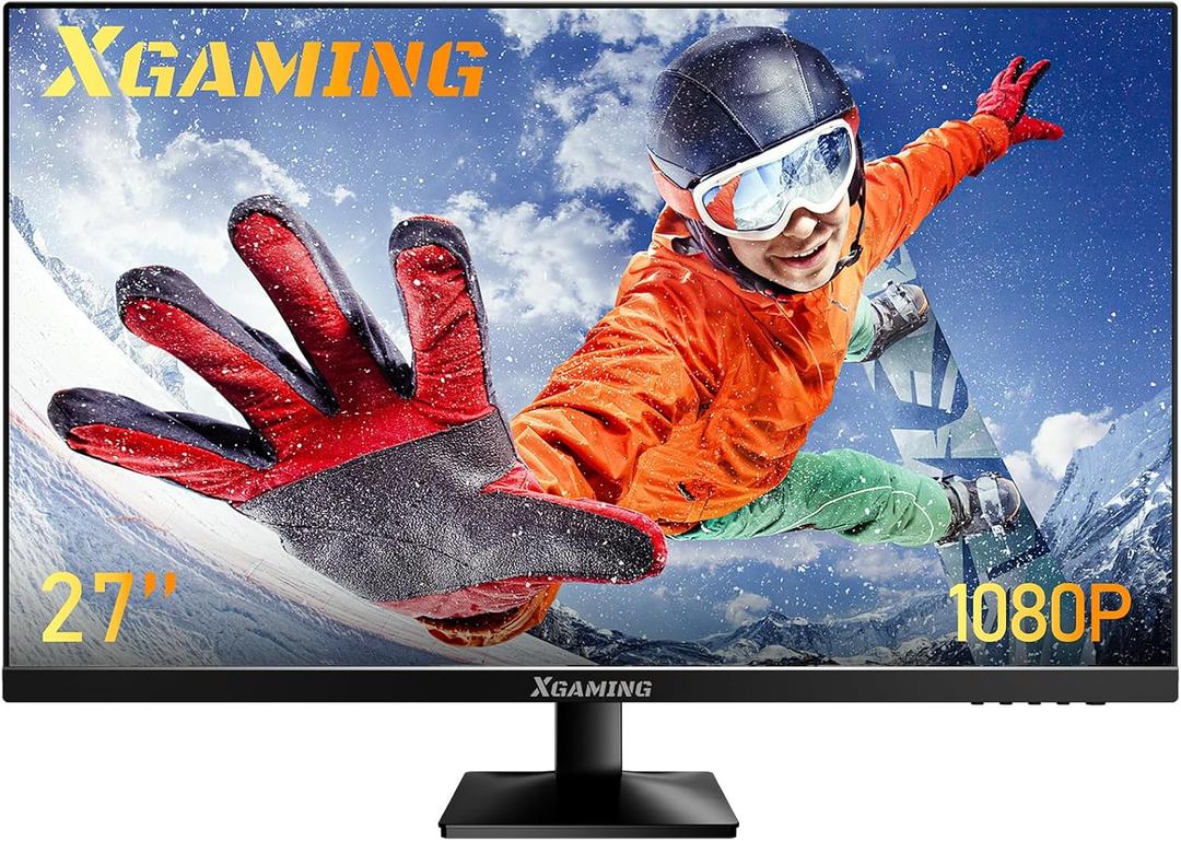 27 Inch Monitor, 1080P Ultra Wide FHD Frameless Computer Monitor 100Hz, 1ms, 99% sRGB, Low Blue Light, HDMI VGA Home Office Gamer Monitor, Desk Wall Mouted VESA, Dual Speakers, Tilt Adjustable, Black (27inch Flat Display)