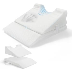 Memory Foam Post Face Lift Surgery Pillow Adjustable Height Support Back Sleeping Training Pillow Flawless Face Pillows for Facelift Nose Job Hair Transplant