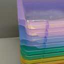 Zonon 12 Pcs Plastic Cubby Storage Bins Classroom Cubby Organization Storage Containers with 1 Pack Self Adhesive Labels Bin for Office Library School Home(Clear Macaron Color)