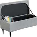 Ottoman Covers, Stretch Folding Storage Stool Slipcover Furniture Protector, Rectangle Bench Footstool Cover with Elastic Bottom, Soft Jacquard Fabric Removable Washable, Medium (04)