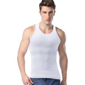 Gynecomastia Compression Shirts, Mens Slimming Body Shaper Vest, Tummy Control Undershirts (XX-Large, White)