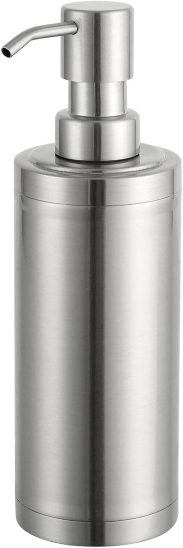 GAPPO Brushed Nickel Soap Dispenser Stainless Steel Metal Pump Hand Lotion Bottle for Bathroom, Bedroom and Kitchen(300ML/10.15Ounce)