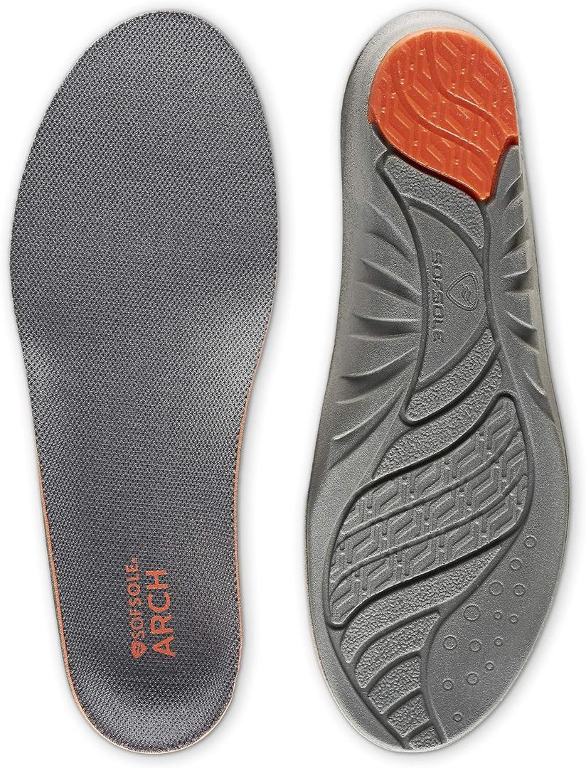 Sof Sole womens High Arch Performance Full-length Insole, Grey, 5-7.5 US